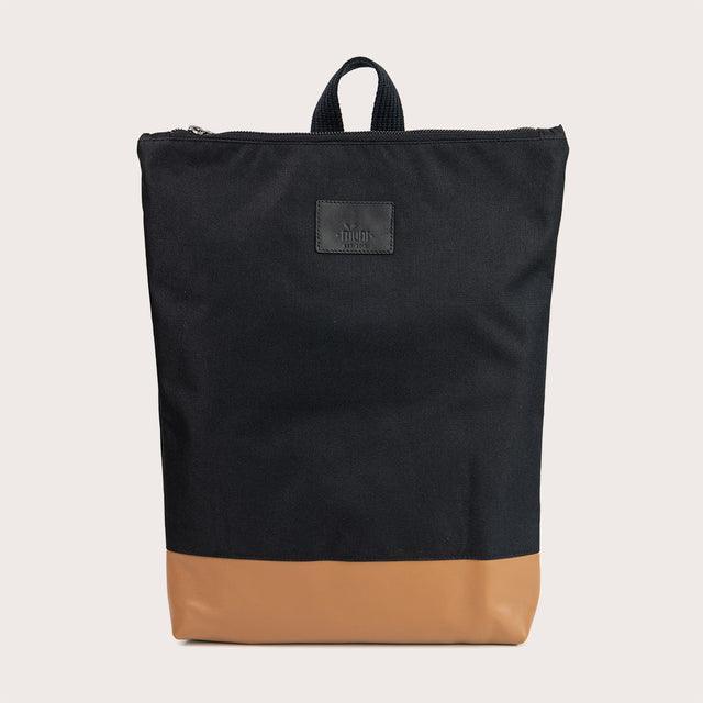 Waterproof Backpack with Tan Leather Bottom - ROODS PROJECT