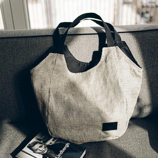 Striped Linen Tote Bag - ROODS PROJECT