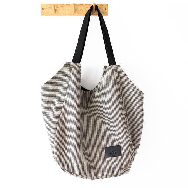 Striped Linen Tote Bag - ROODS PROJECT