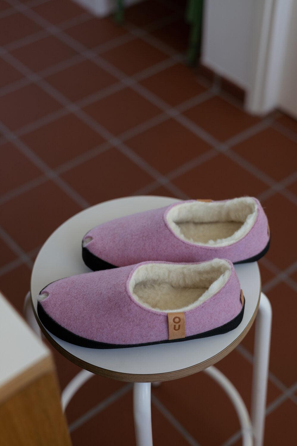 TOKU Budapest Slippers with Lambswool - Light Pink - ROODS PROJECT
