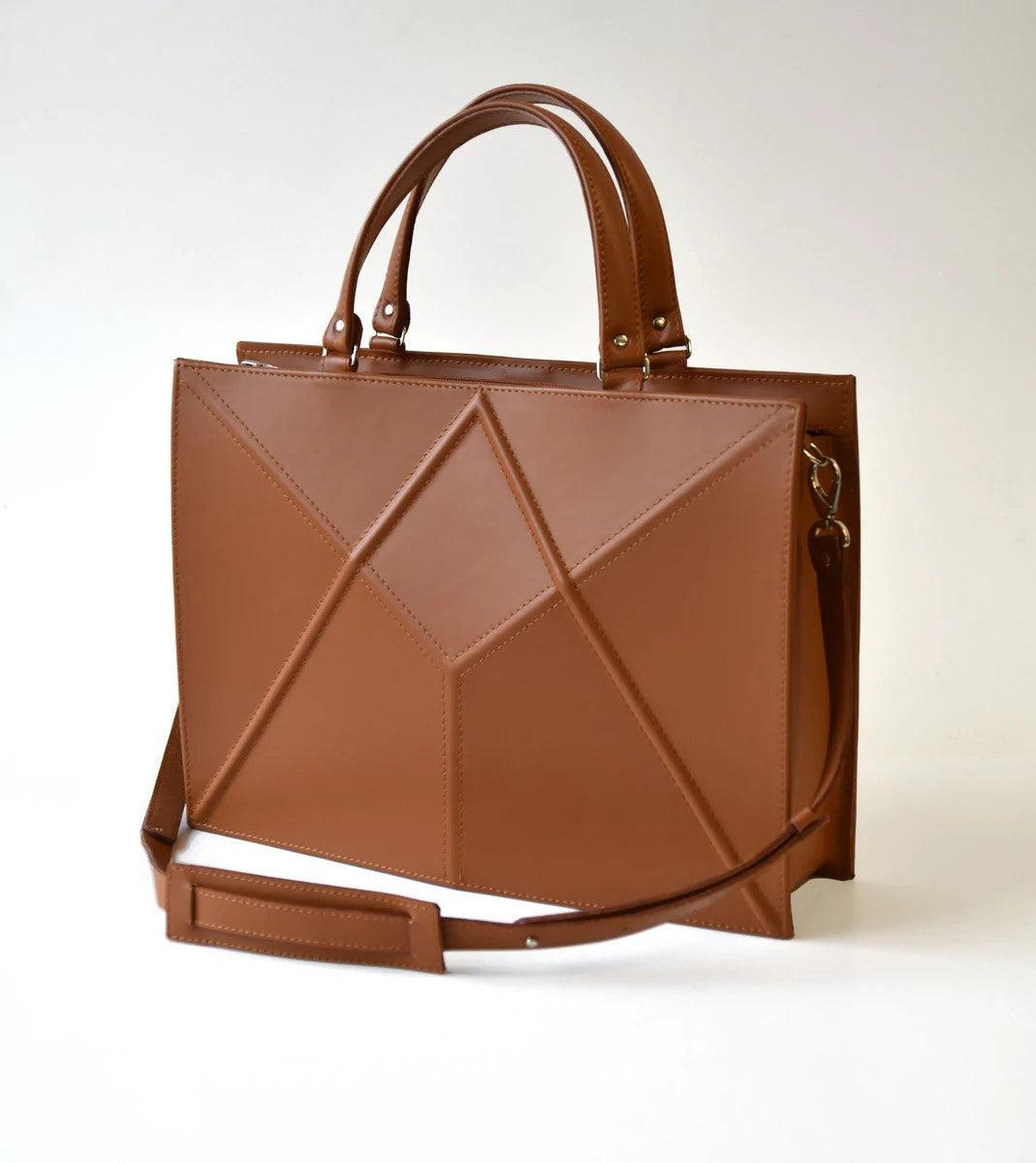 FACET handbag - Caramel Brown - ROODS PROJECT