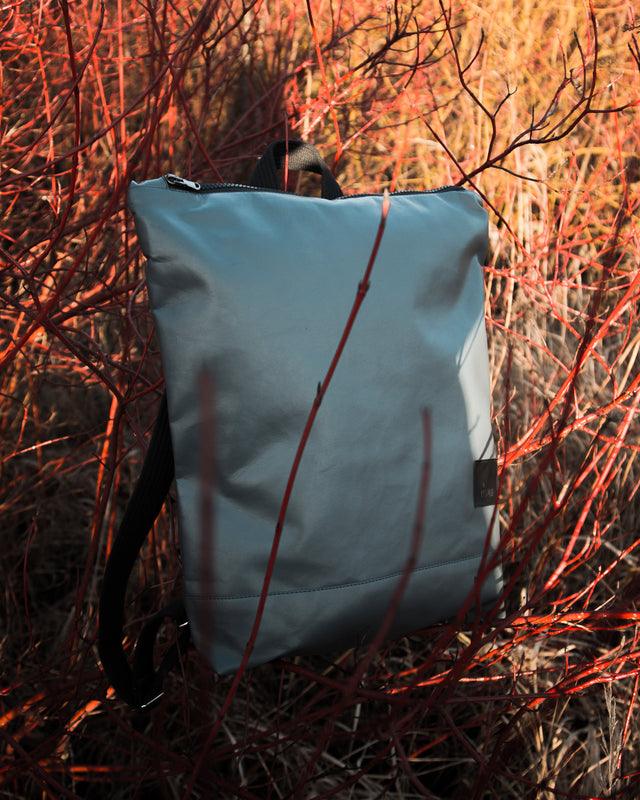 Faux Leather Backpack - Grey - ROODS PROJECT
