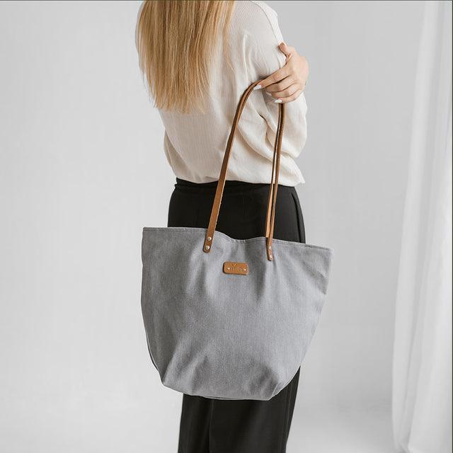 Grey Denim Tote Bag - ROODS PROJECT