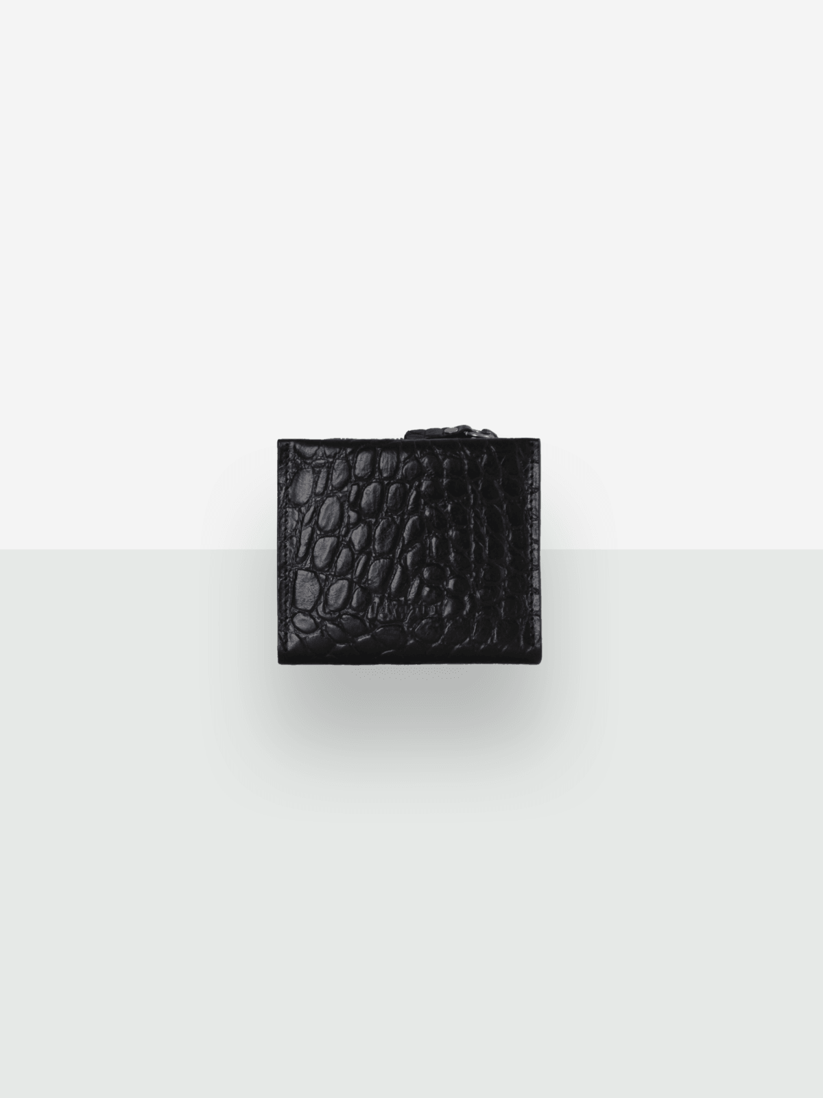 Classic Leather Wallet MINI TAAL - Black Croco - ROODS PROJECT