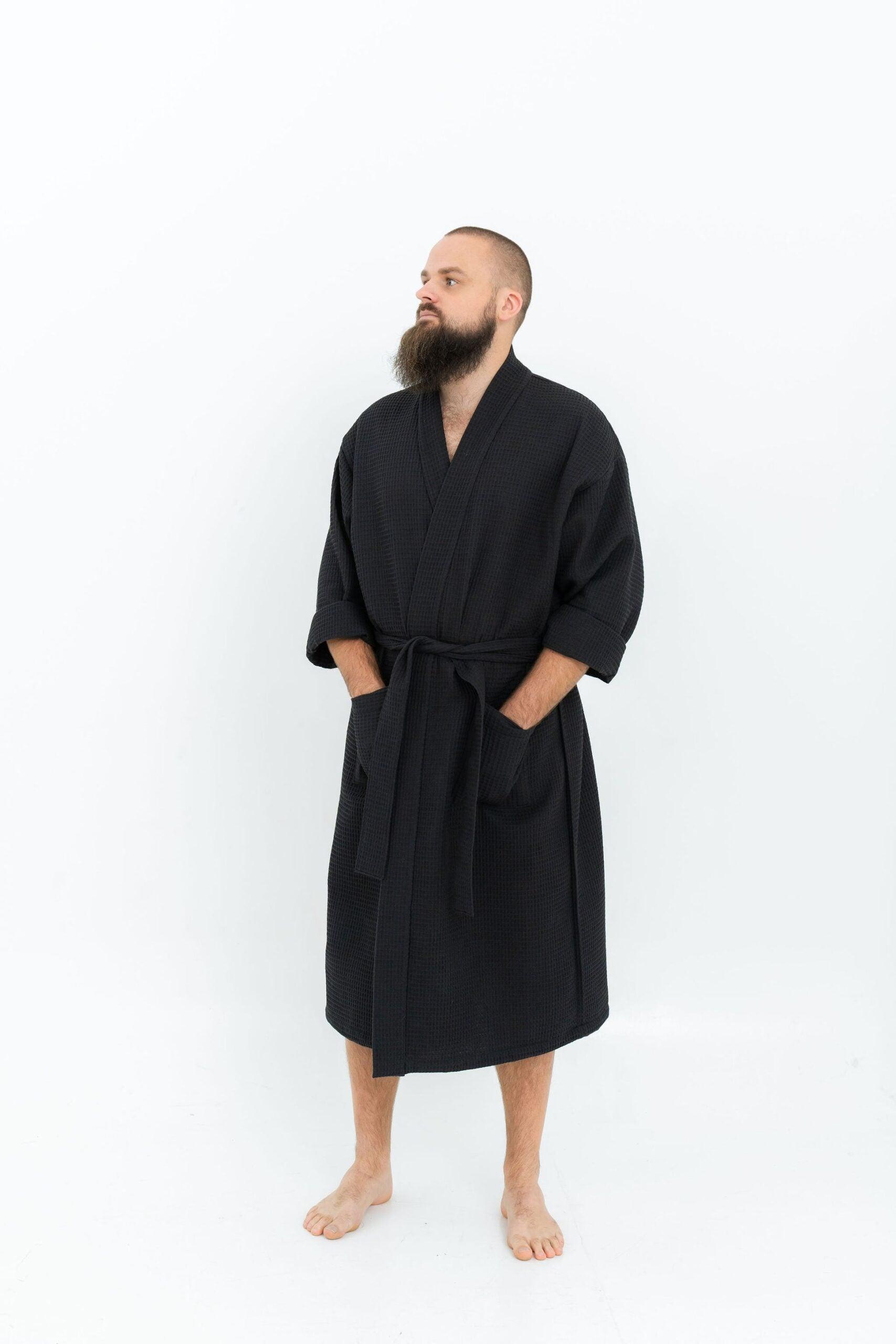 Waffle Fabric Robe for Men - ROODS PROJECT