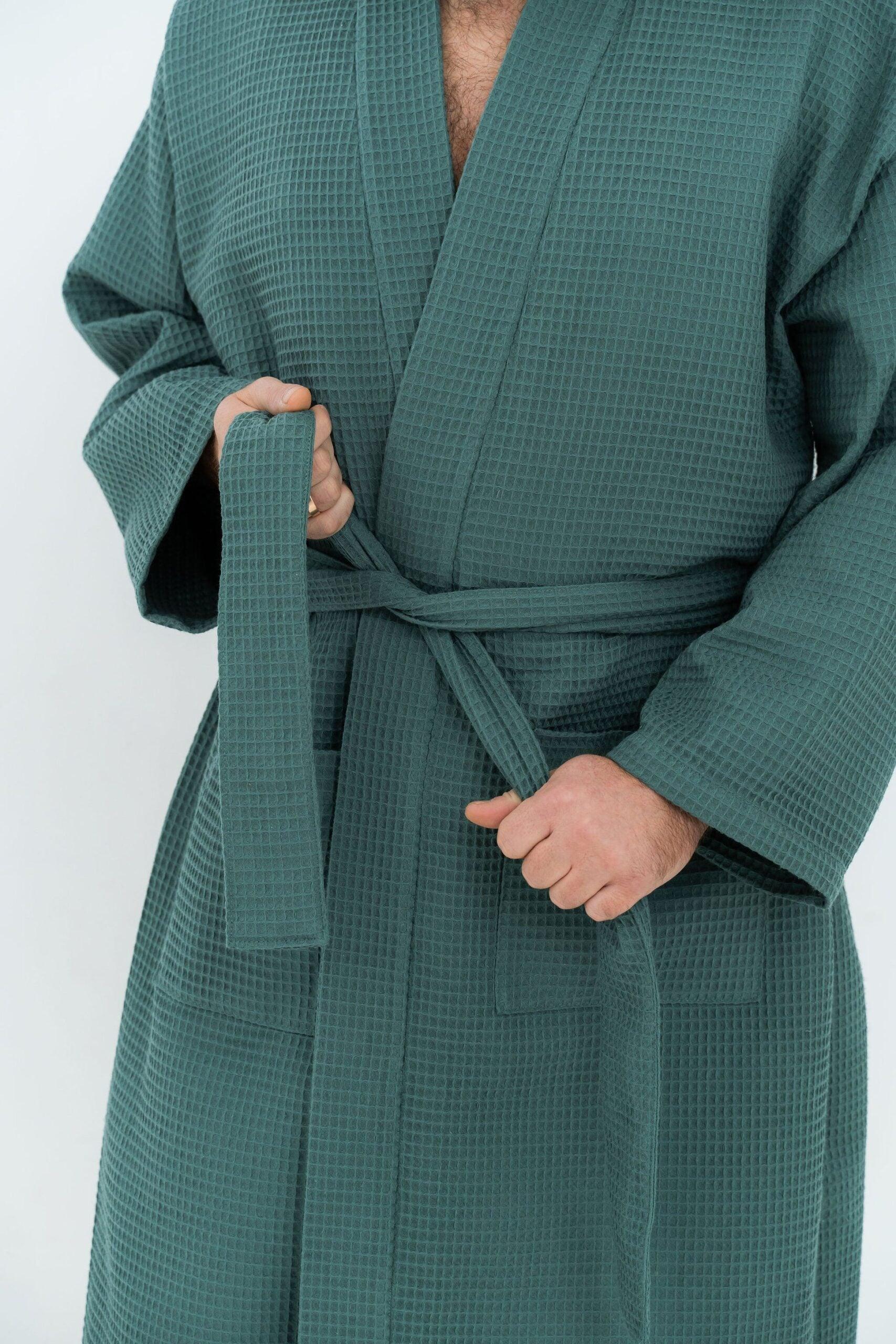 Waffle Fabric Robe for Men - ROODS PROJECT