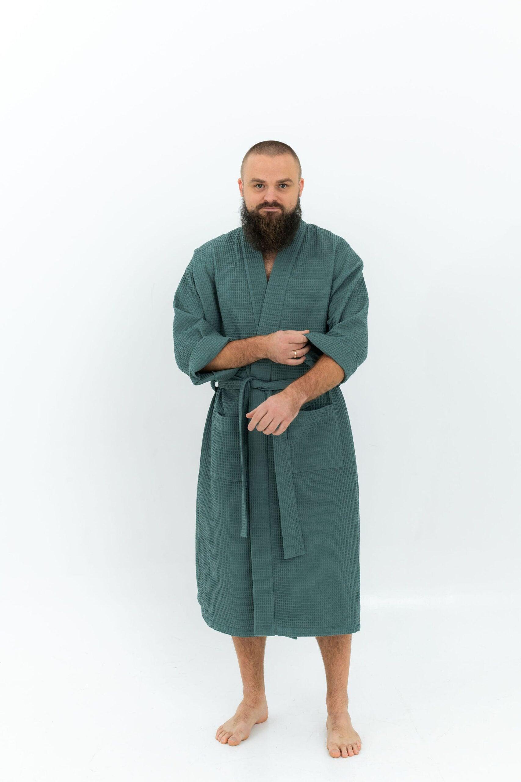 Waffle Fabric Robe for Men - ROODS PROJECT