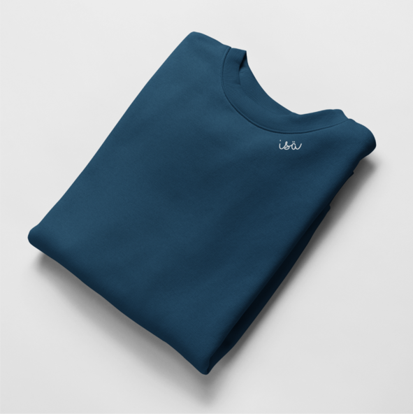 Embroidered Collar Organic Cotton Sweatshirt "Isä" - ROODS PROJECT