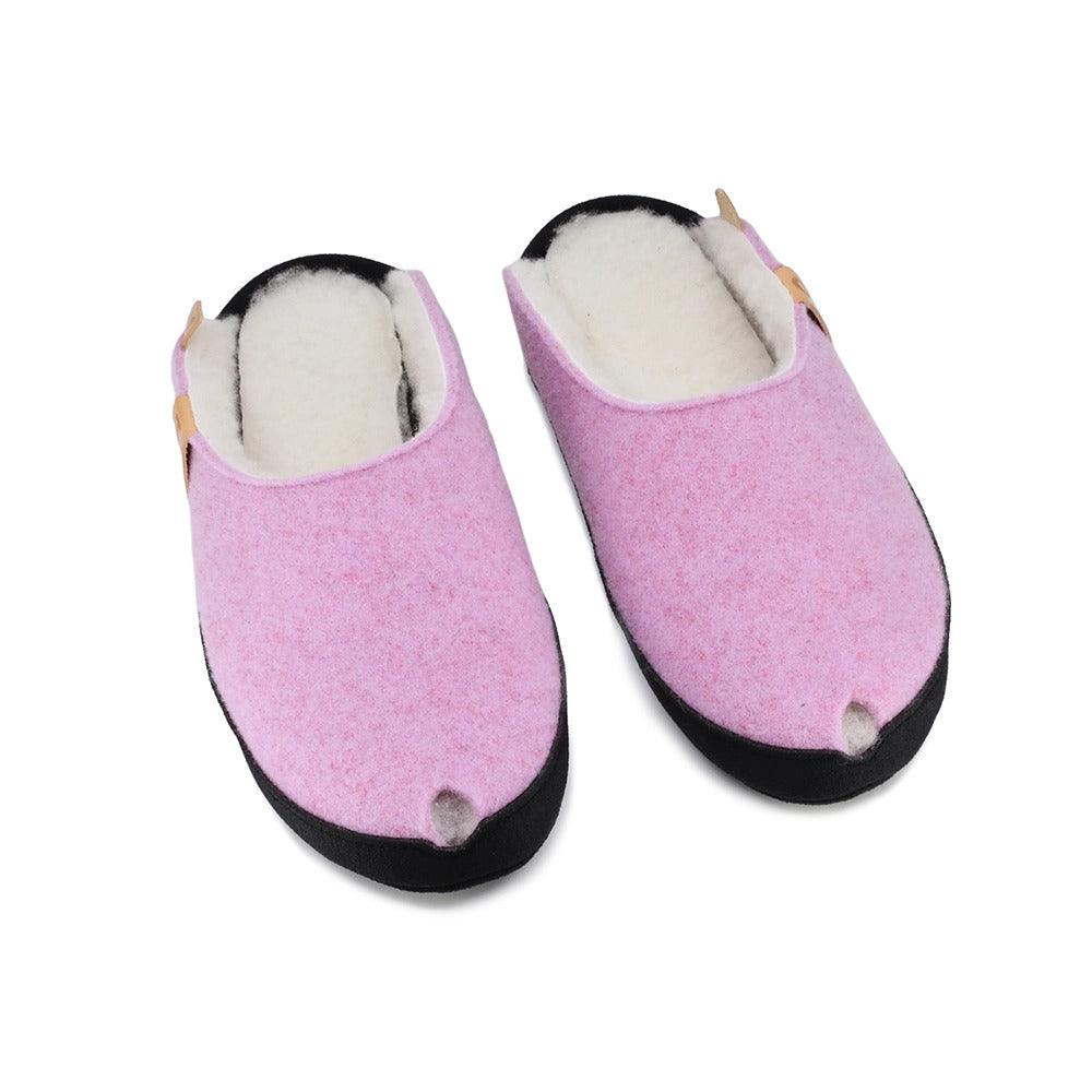 TOKU Brussels Slippers with Lambswool - Light Pink - ROODS PROJECT