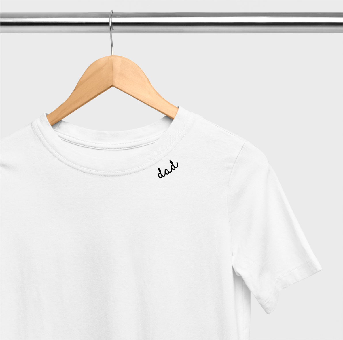 Embroidered Collar Organic Cotton T-shirt "Dad" - ROODS PROJECT