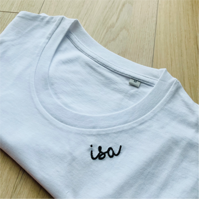 Embroidered Collar Organic Cotton T-shirt "Isa" - ROODS PROJECT