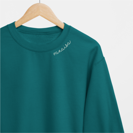 Embroidered Collar Organic Cotton Sweatshirt "Vanaisa" - ROODS PROJECT