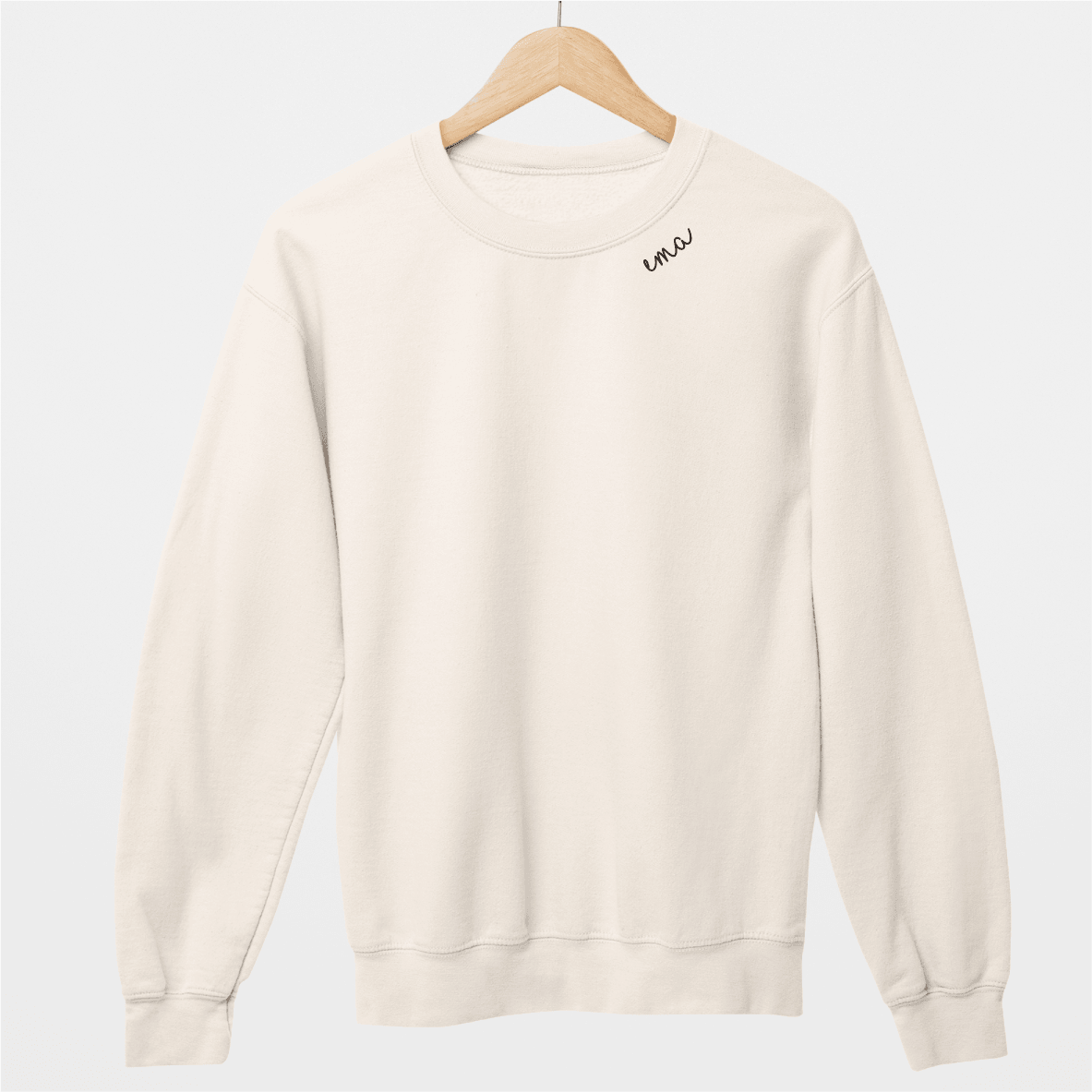 Embroidered Collar Organic Cotton Sweatshirt "Ema" - ROODS PROJECT