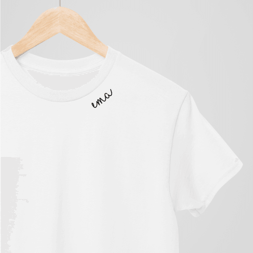 Embroidered Collar Organic Cotton T-shirt "Ema" - ROODS PROJECT