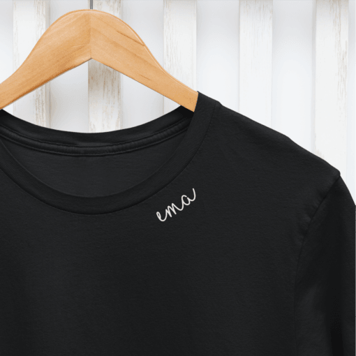 Embroidered Collar Organic Cotton T-shirt "Ema" - ROODS PROJECT