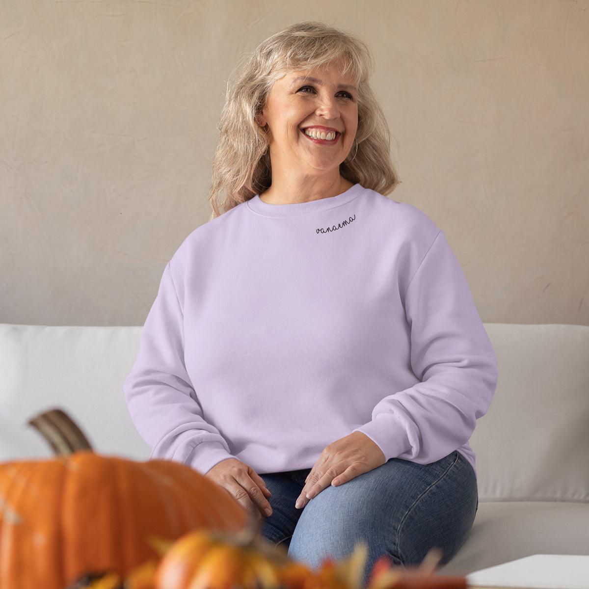 Embroidered Collar Organic Cotton Sweatshirt "Vanaema" - ROODS PROJECT