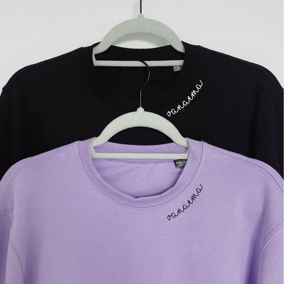 Embroidered Collar Organic Cotton Sweatshirt "Vanaema" - ROODS PROJECT