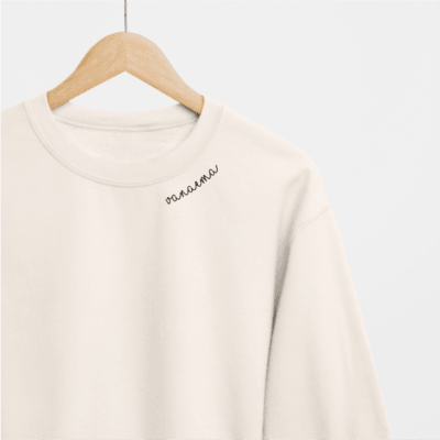 Embroidered Collar Organic Cotton Sweatshirt "Vanaema" - ROODS PROJECT