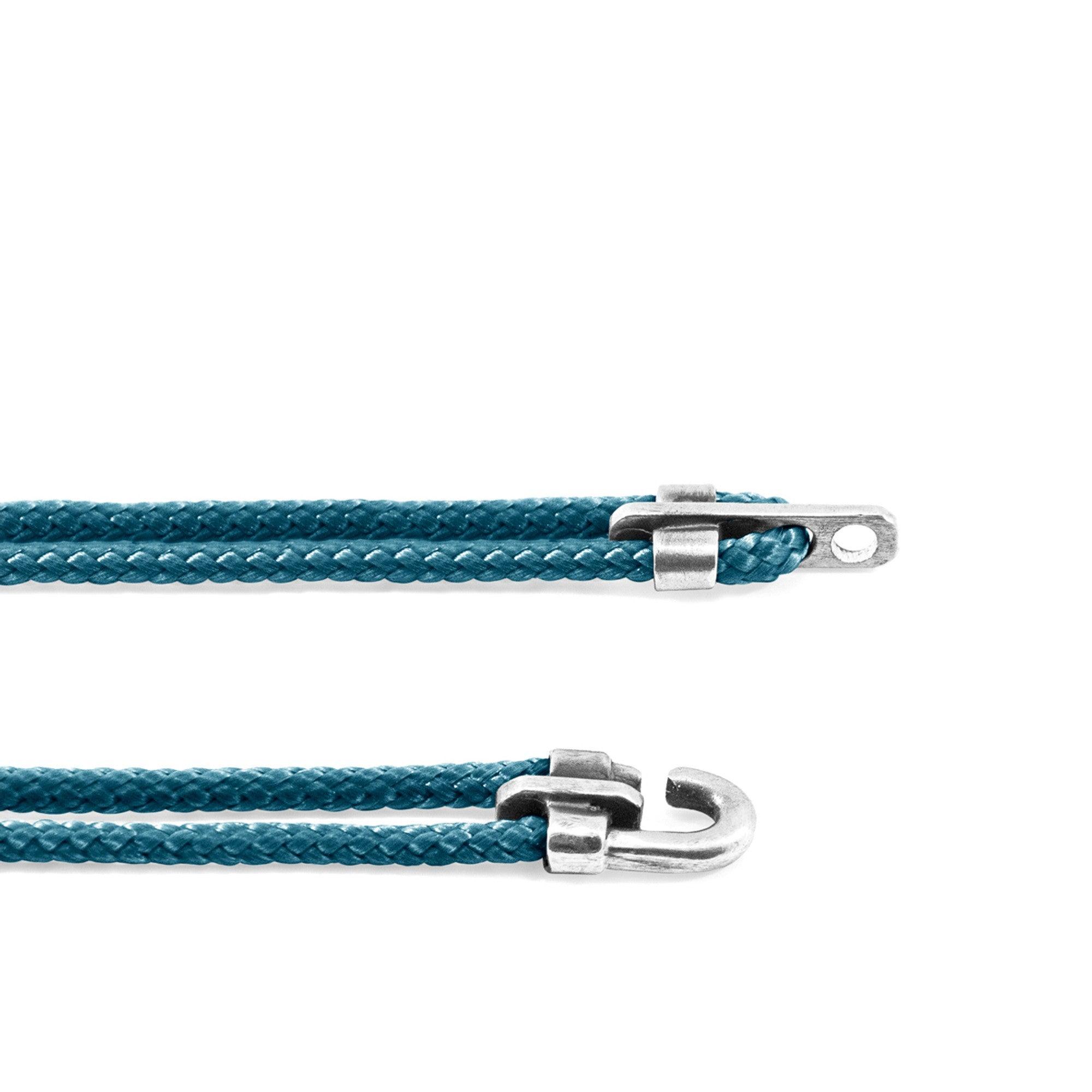 Canterbury Silver and Rope Bracelet - Ocean Blue - ROODS PROJECT