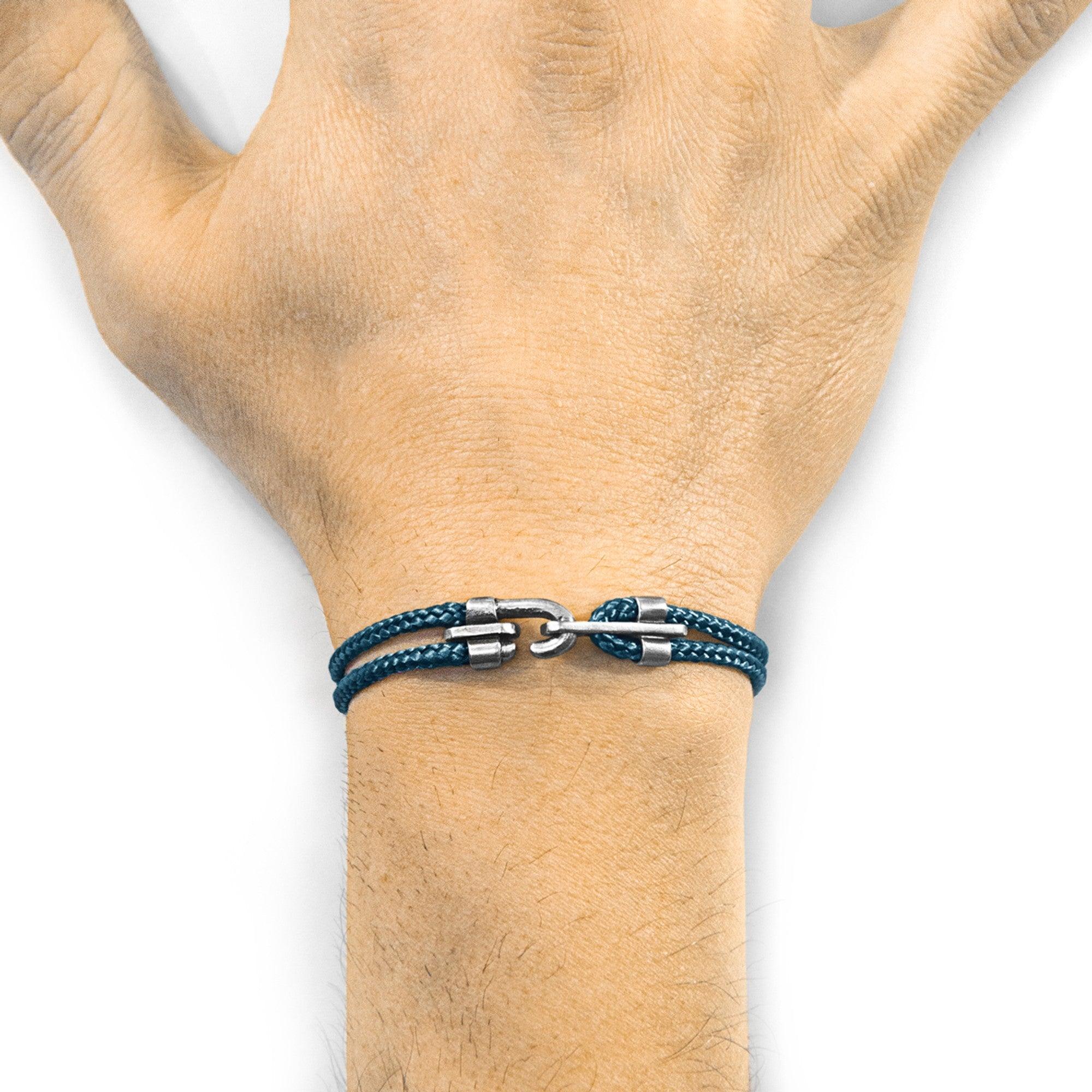 Canterbury Silver and Rope Bracelet - Ocean Blue - ROODS PROJECT
