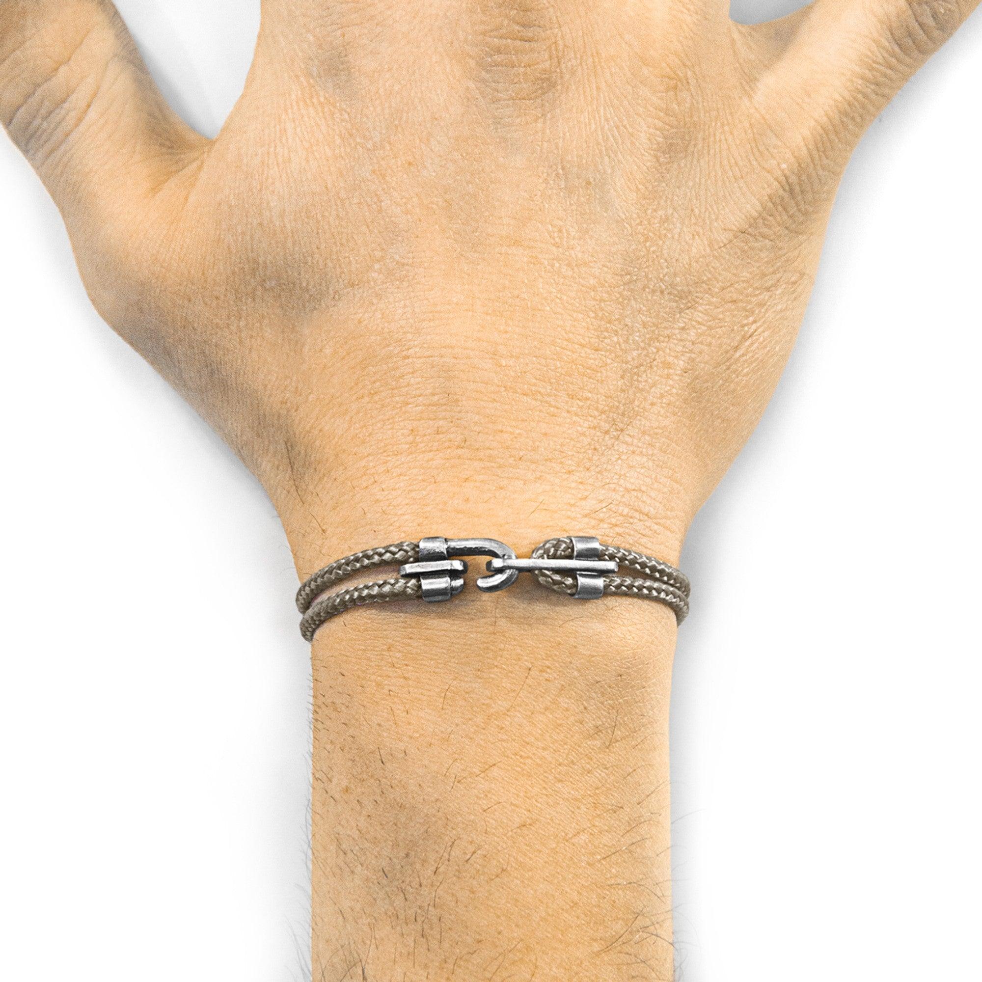 Canterbury Silver and Rope Bracelet - Sand Brown - ROODS PROJECT