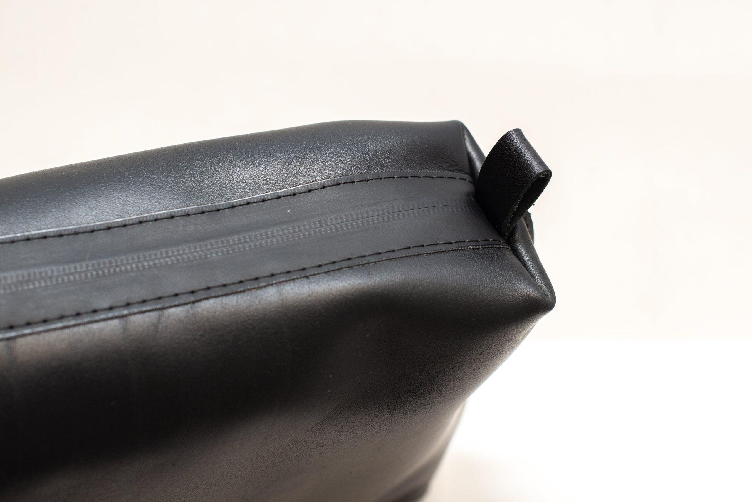 Leather Cosmetic Bag, Black - Large - ROODS PROJECT