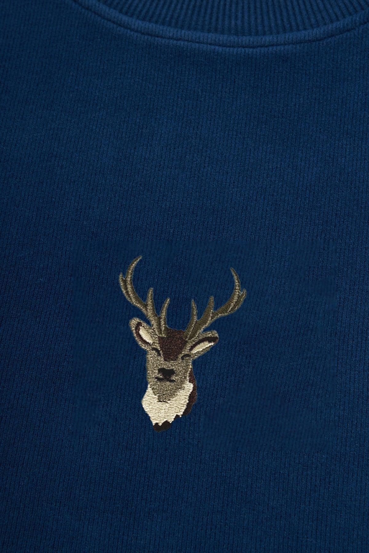 Deer Sweatshirt - Indigo Blue - ROODS PROJECT