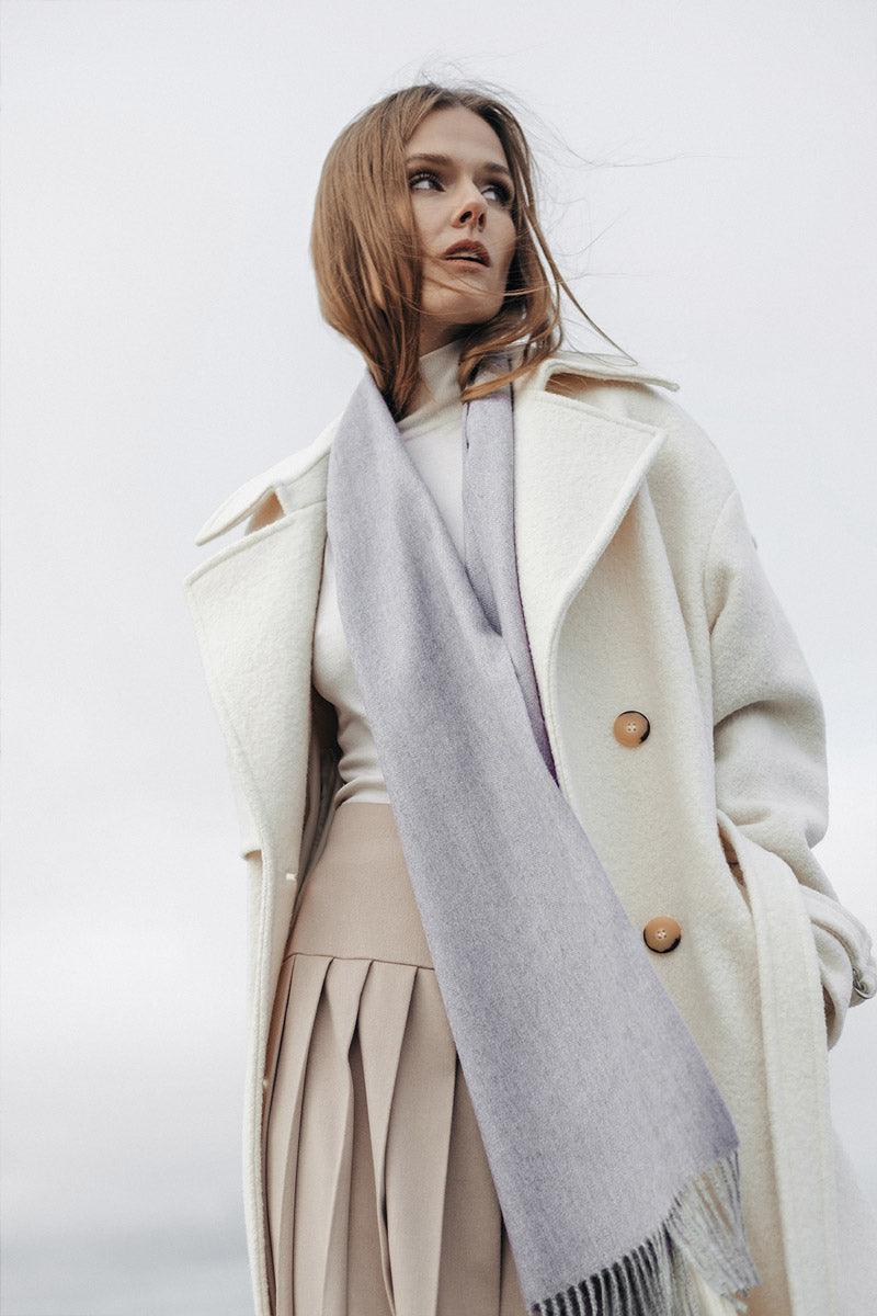 Natural Baby Alpaca Wool Scarf – Exclusive Fishbone - ROODS PROJECT