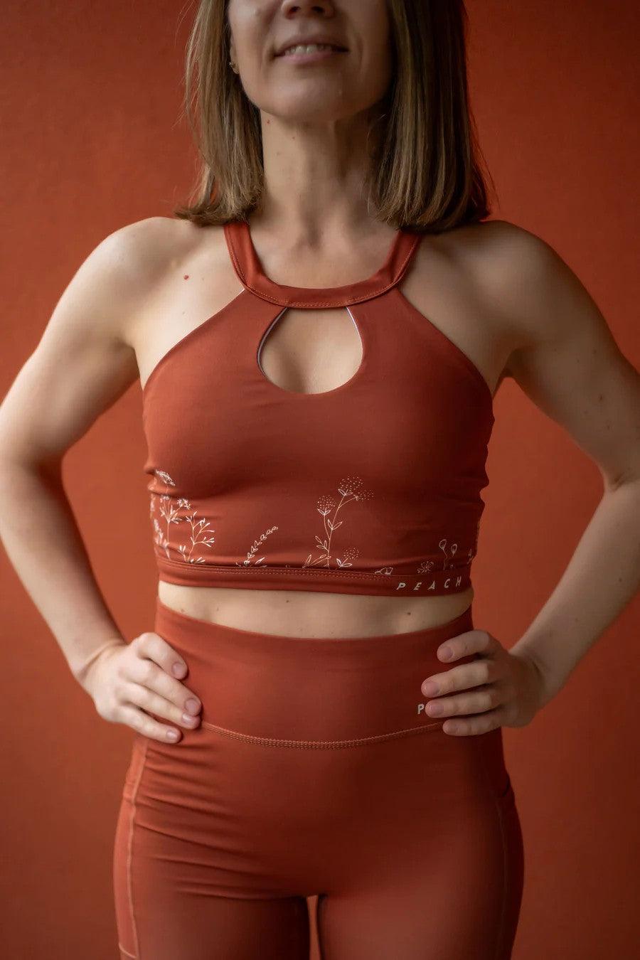 Sports Bra 'Wildflowers' Brown - ROODS PROJECT