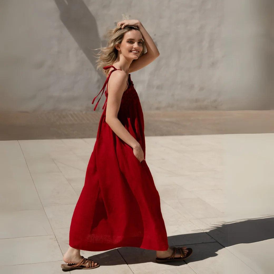 Linen Ballade Dress - Lava Falls - ROODS PROJECT