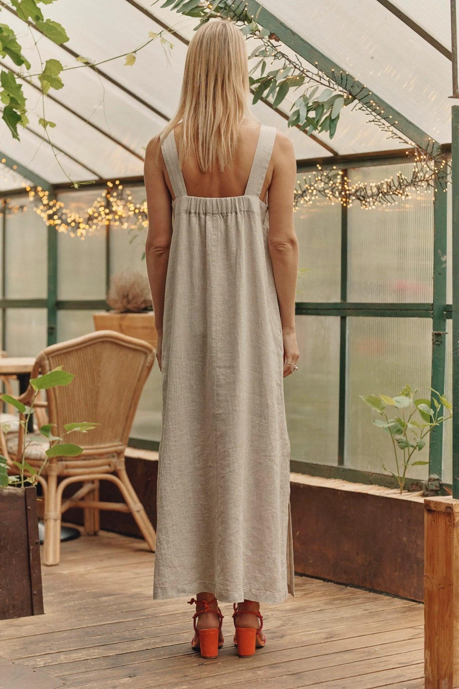 Linen Fugue Dress - Melange - ROODS PROJECT
