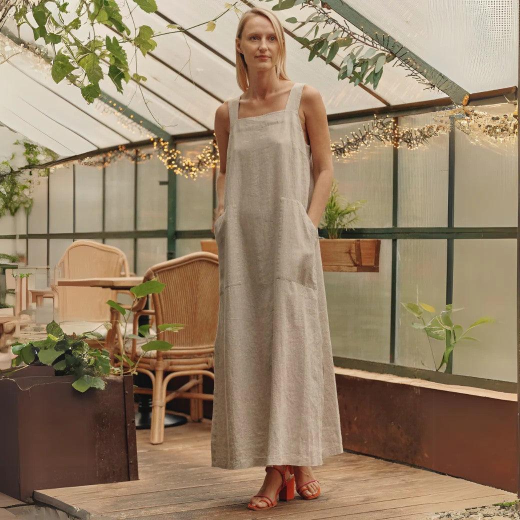 Linen Fugue Dress - Melange - ROODS PROJECT