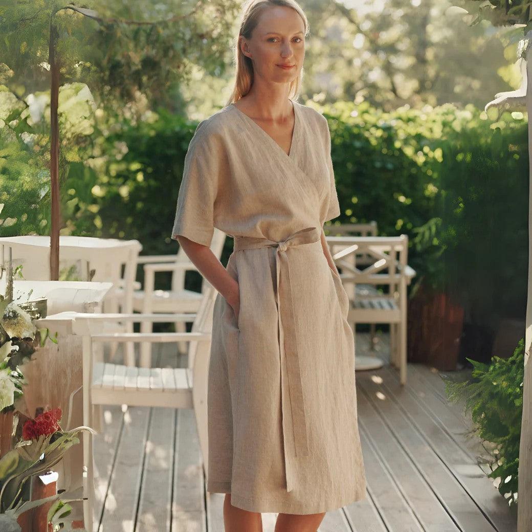 Linen Vine Dress - Melange - ROODS PROJECT