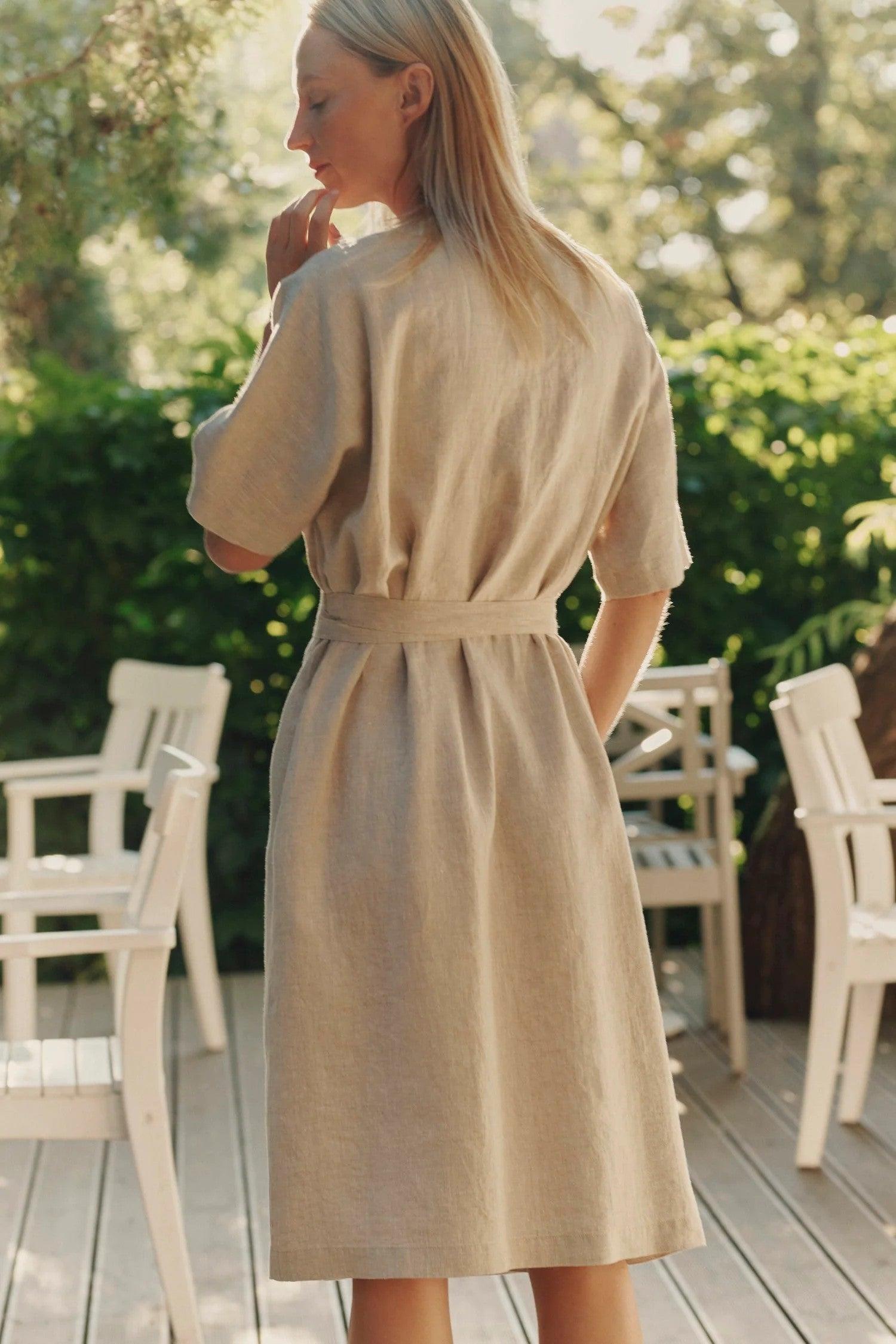 Linen Vine Dress - Melange - ROODS PROJECT