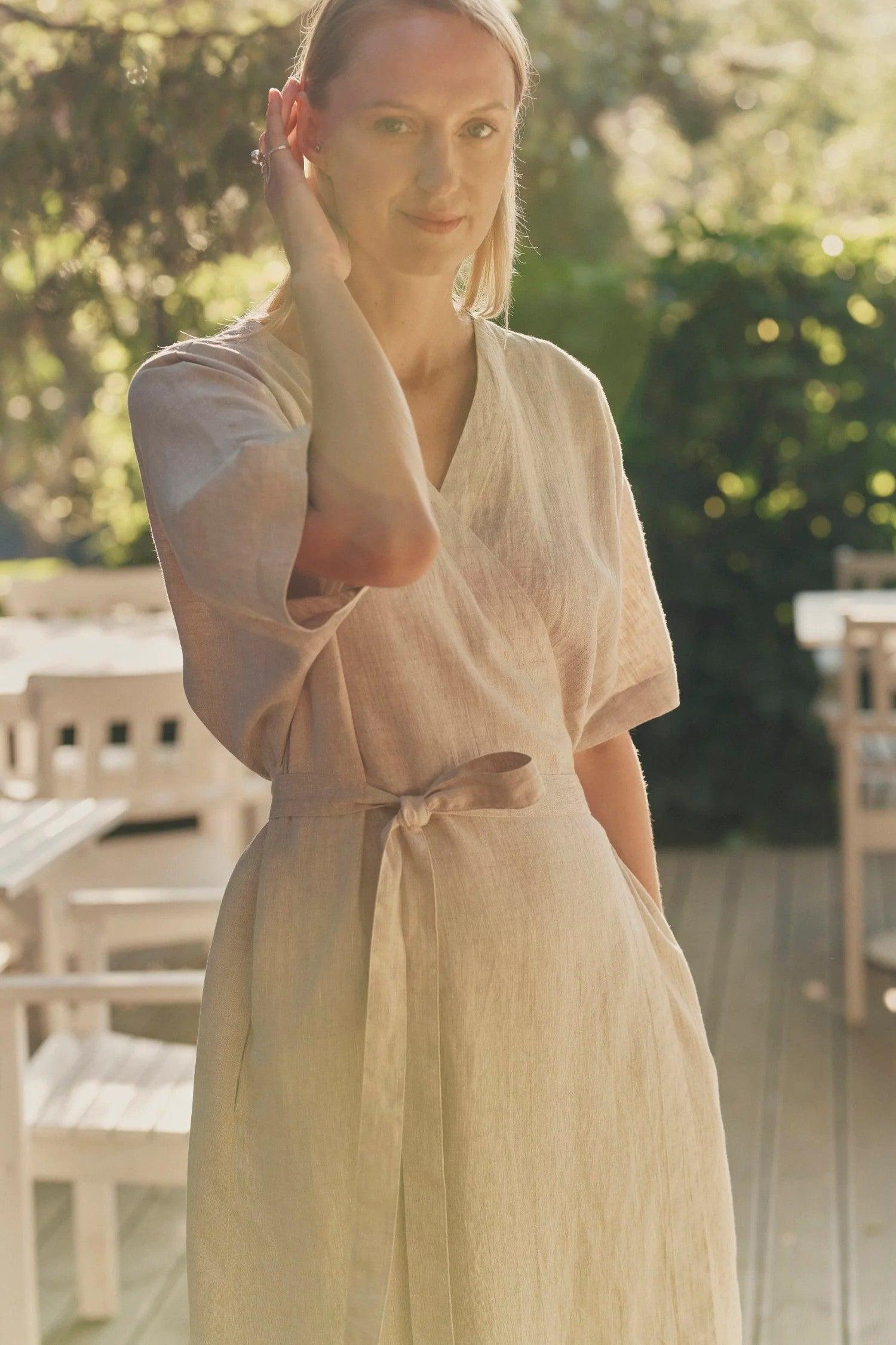 Linen Vine Dress - Melange - ROODS PROJECT
