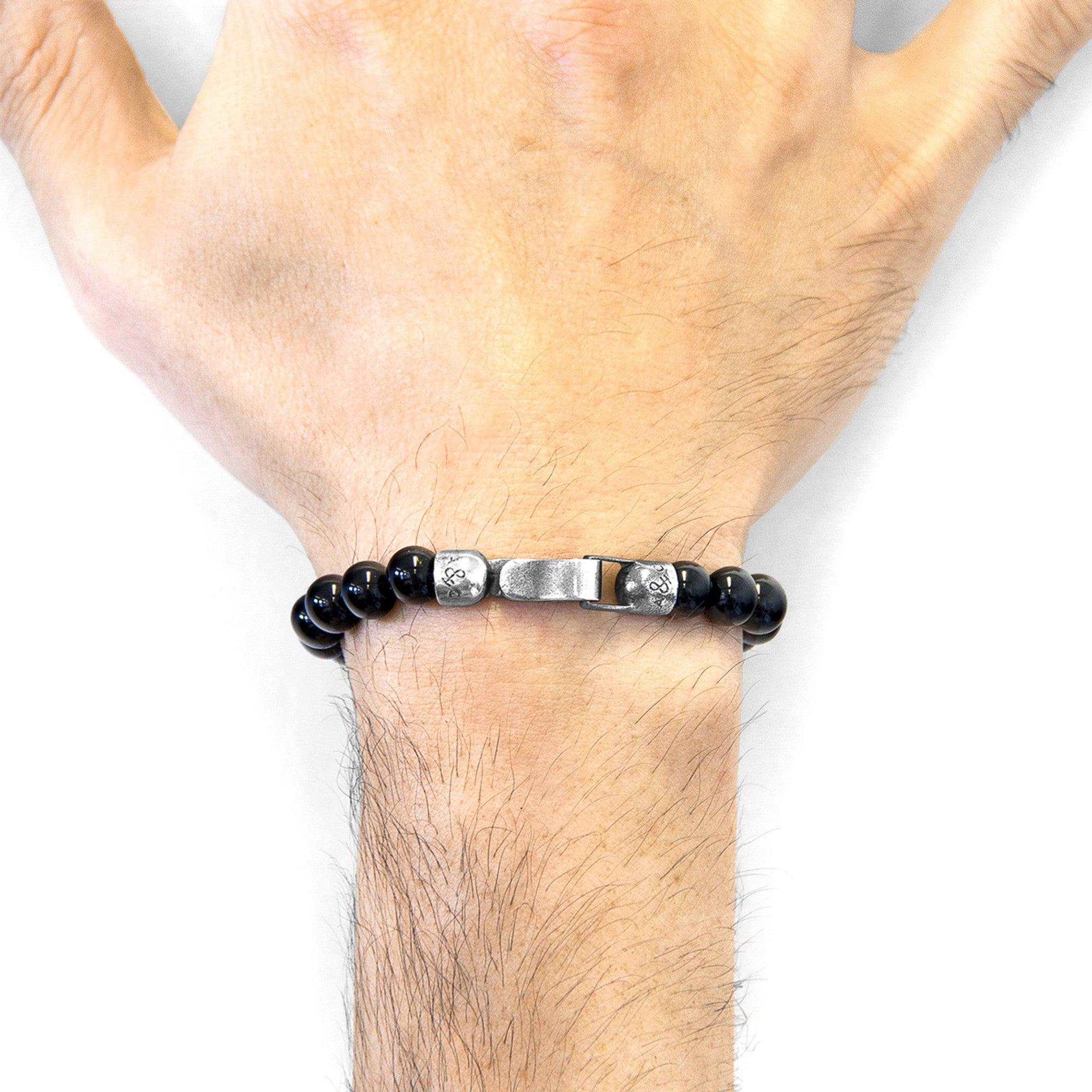 Nachi Silver and Stone Beaded Bracelet - Black Onyx - ROODS PROJECT