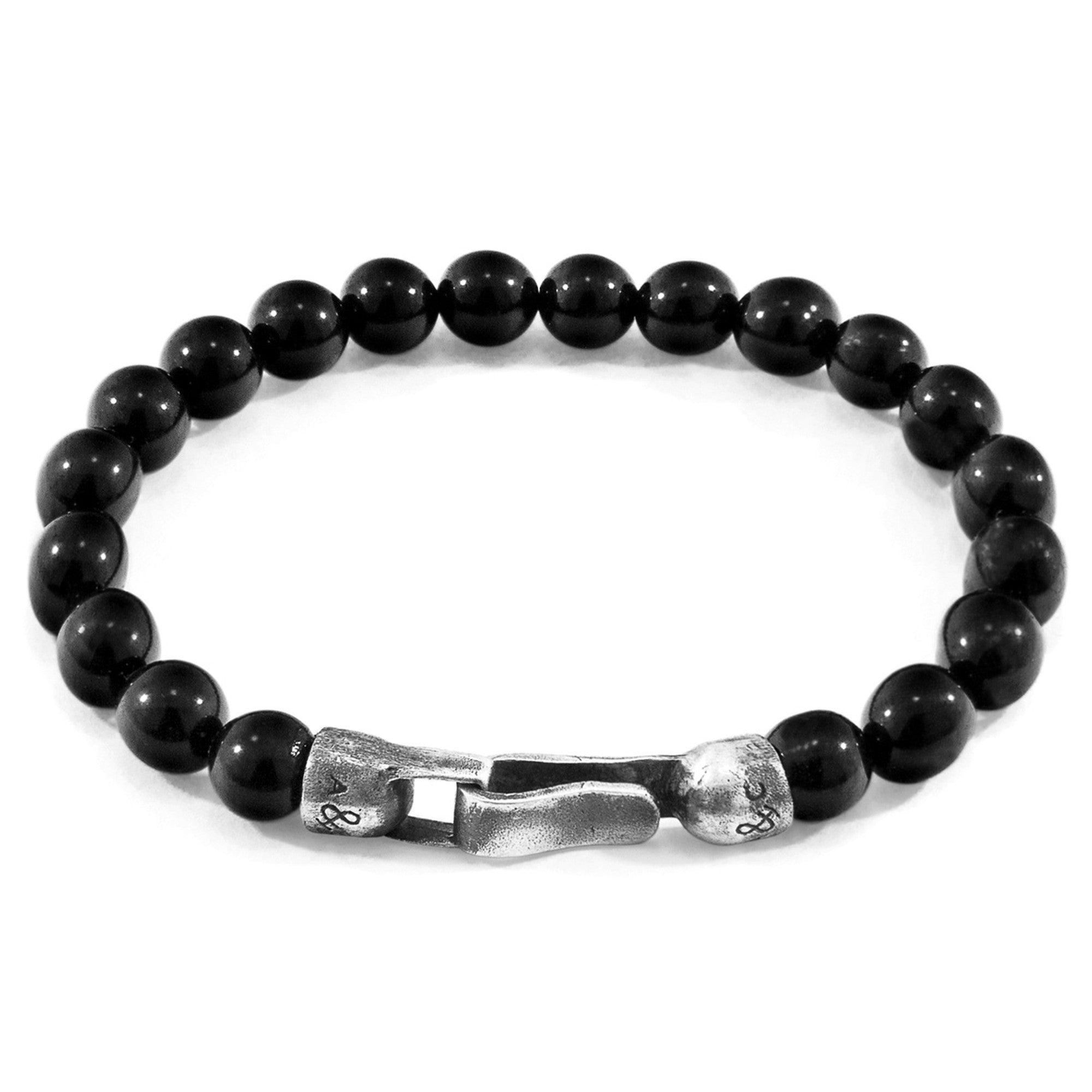 Nachi Silver and Stone Beaded Bracelet - Black Onyx - ROODS PROJECT