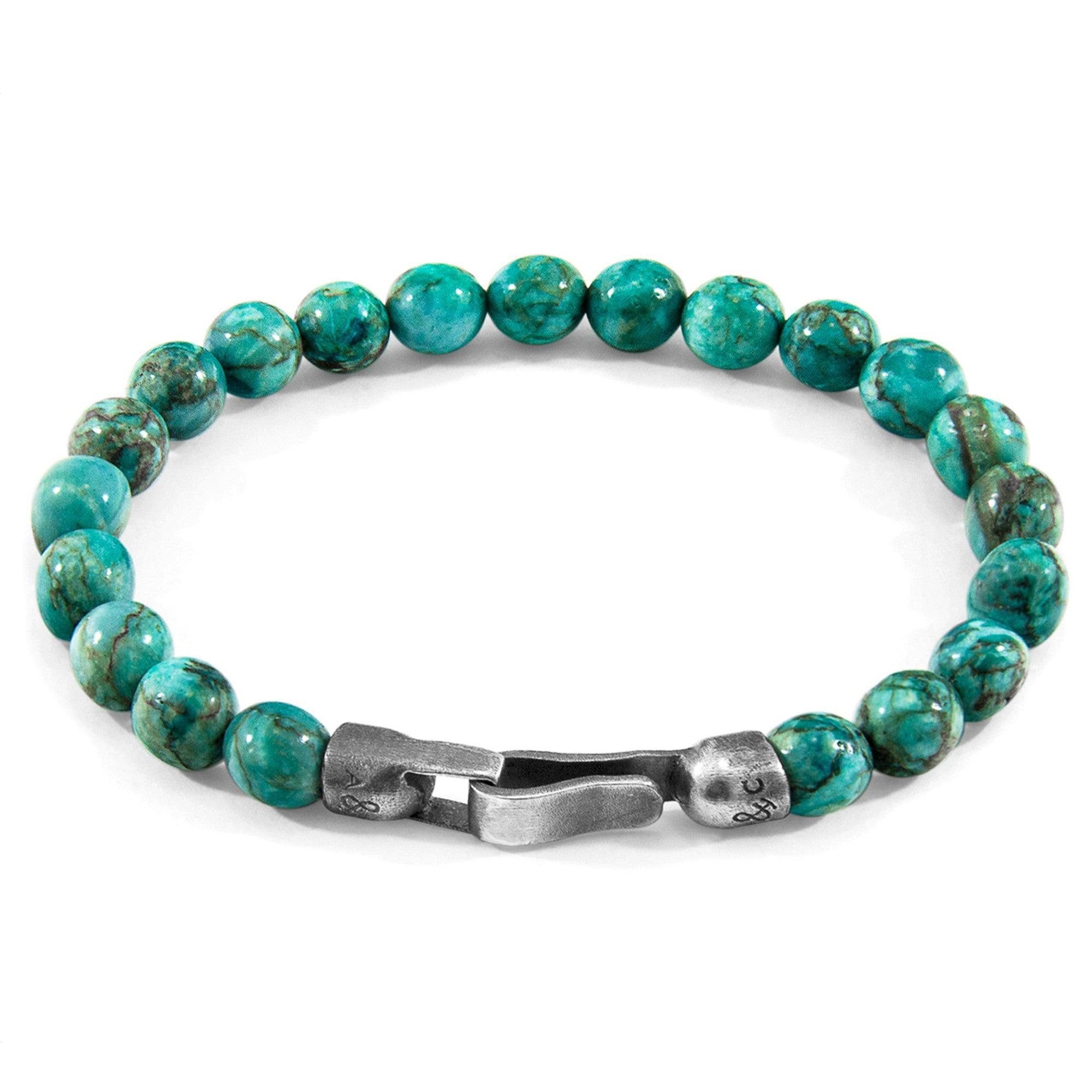 Nachi Silver and Stone Beaded Bracelet - Blue Turquoise - ROODS PROJECT