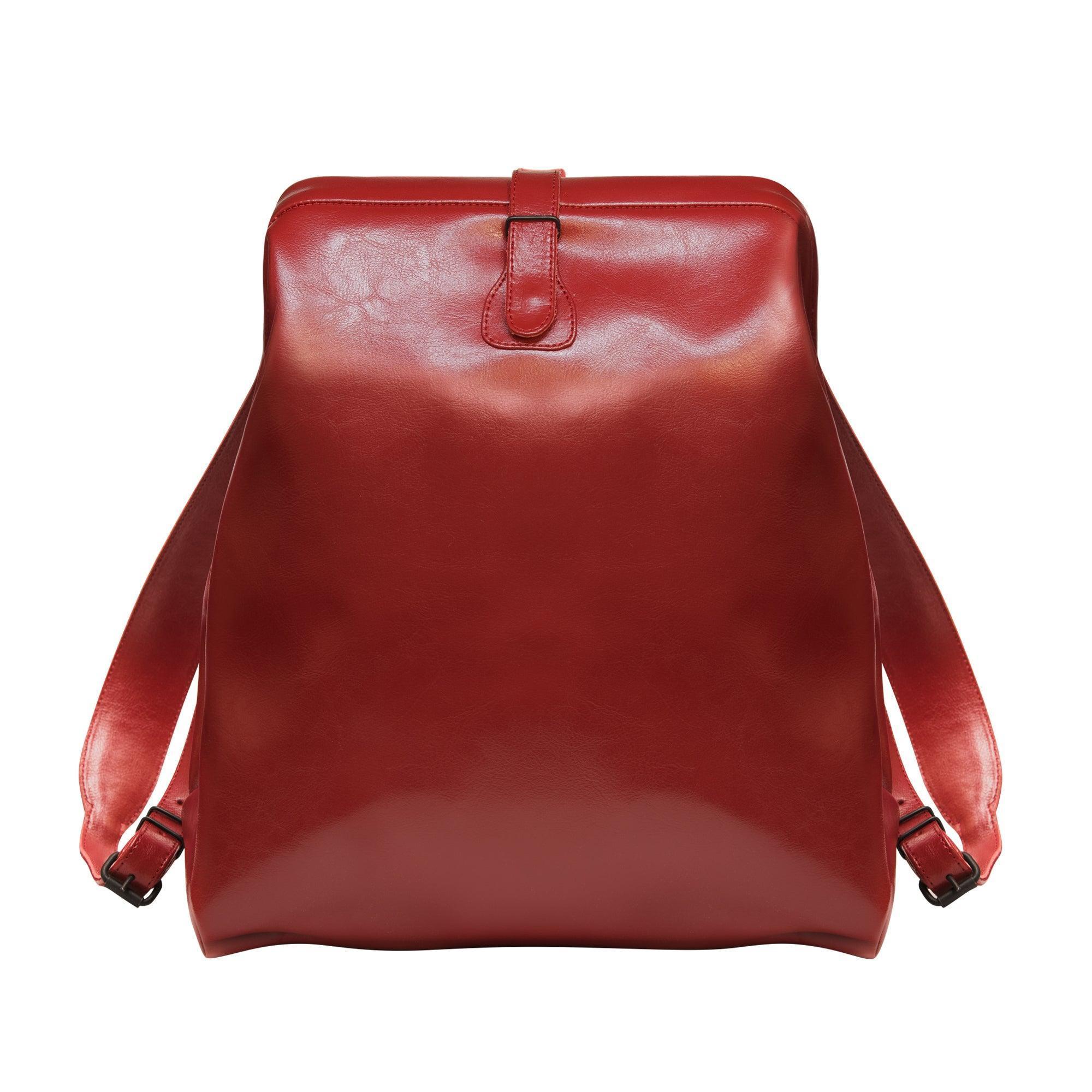 Red Leather Backpack - Medium & Large - ROODS PROJECT