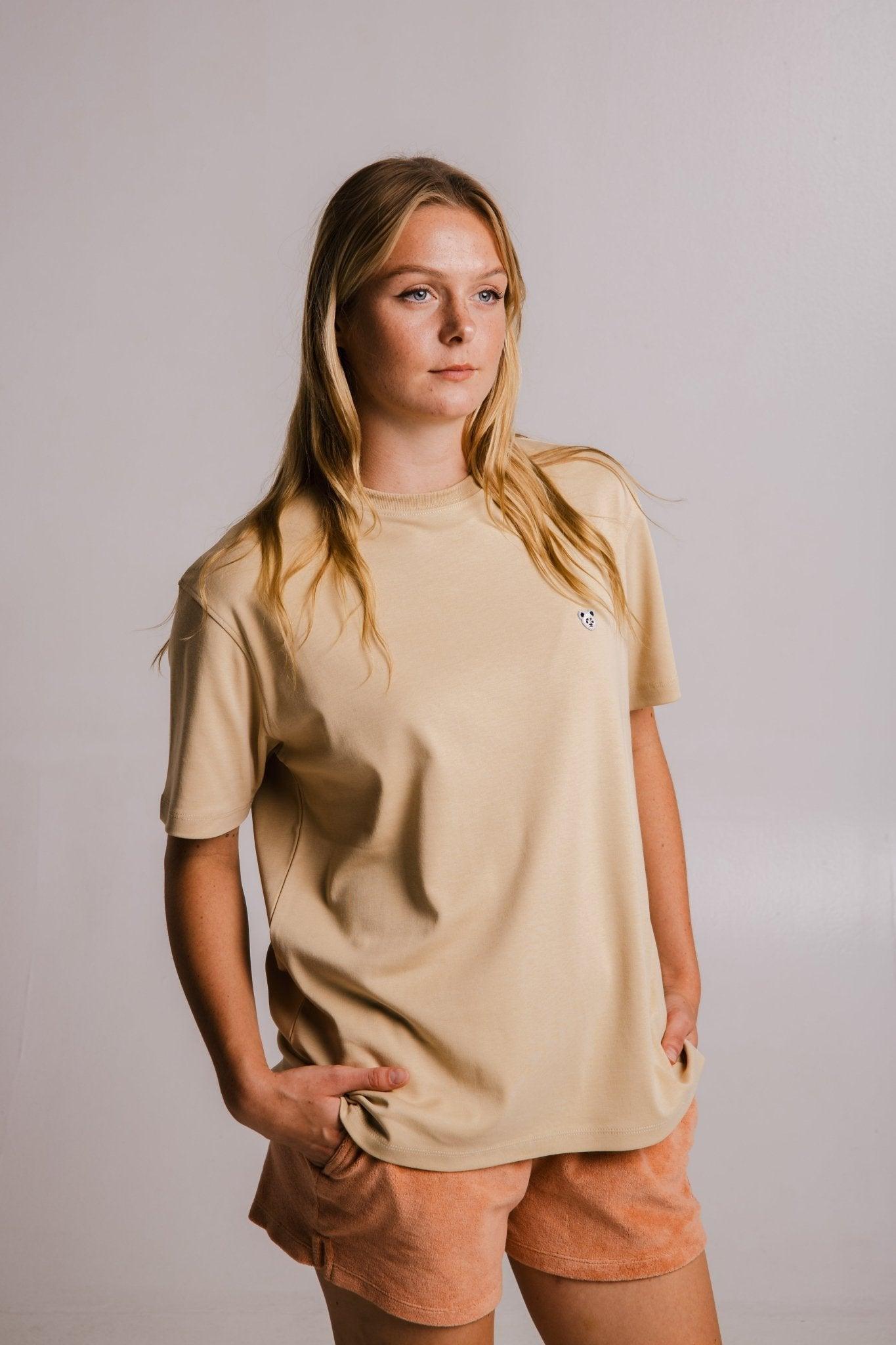 Panda Heavy T-shirt - Light Brown - ROODS PROJECT