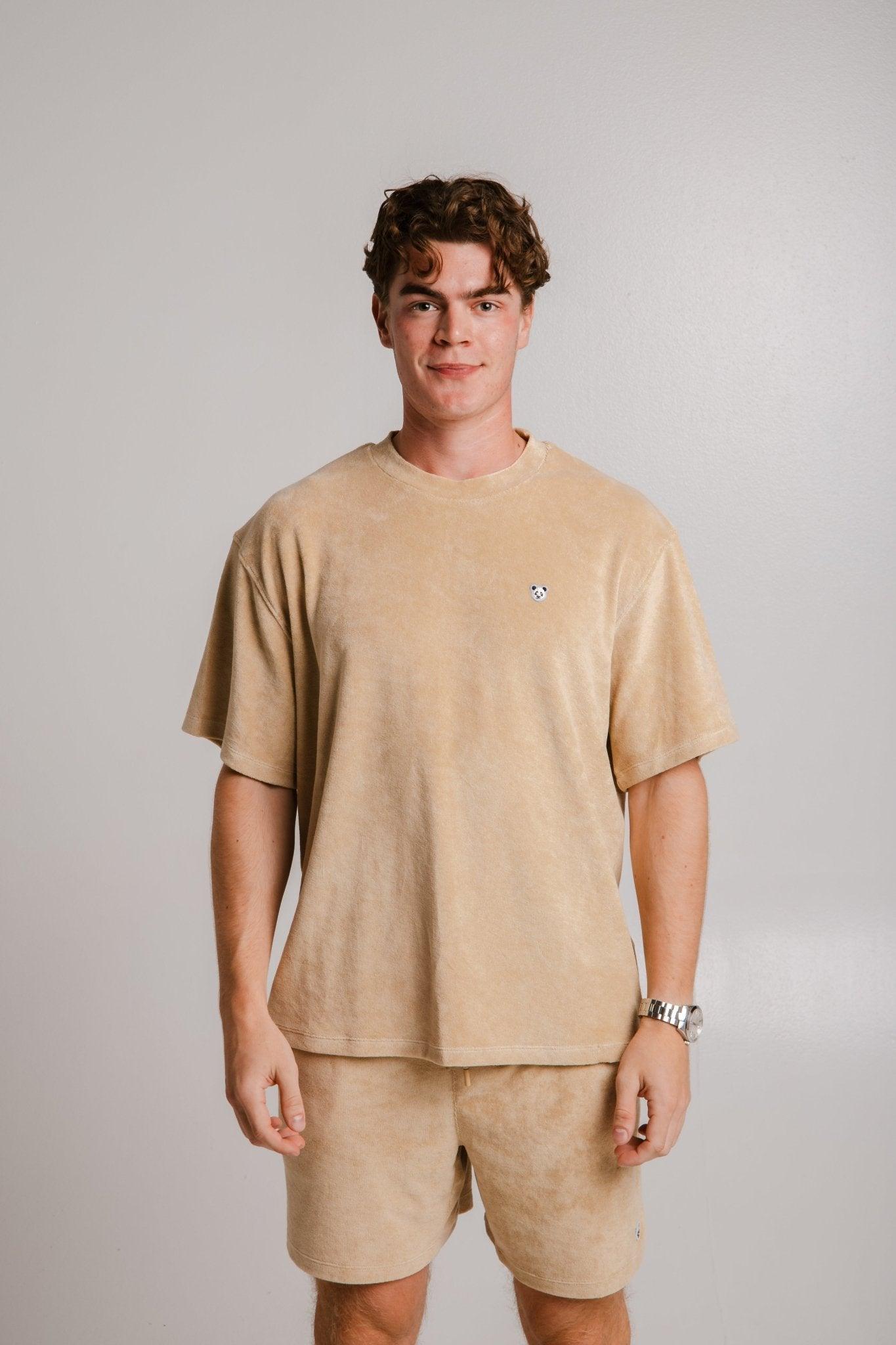 Panda Terry T-shirt - Light Brown - ROODS PROJECT