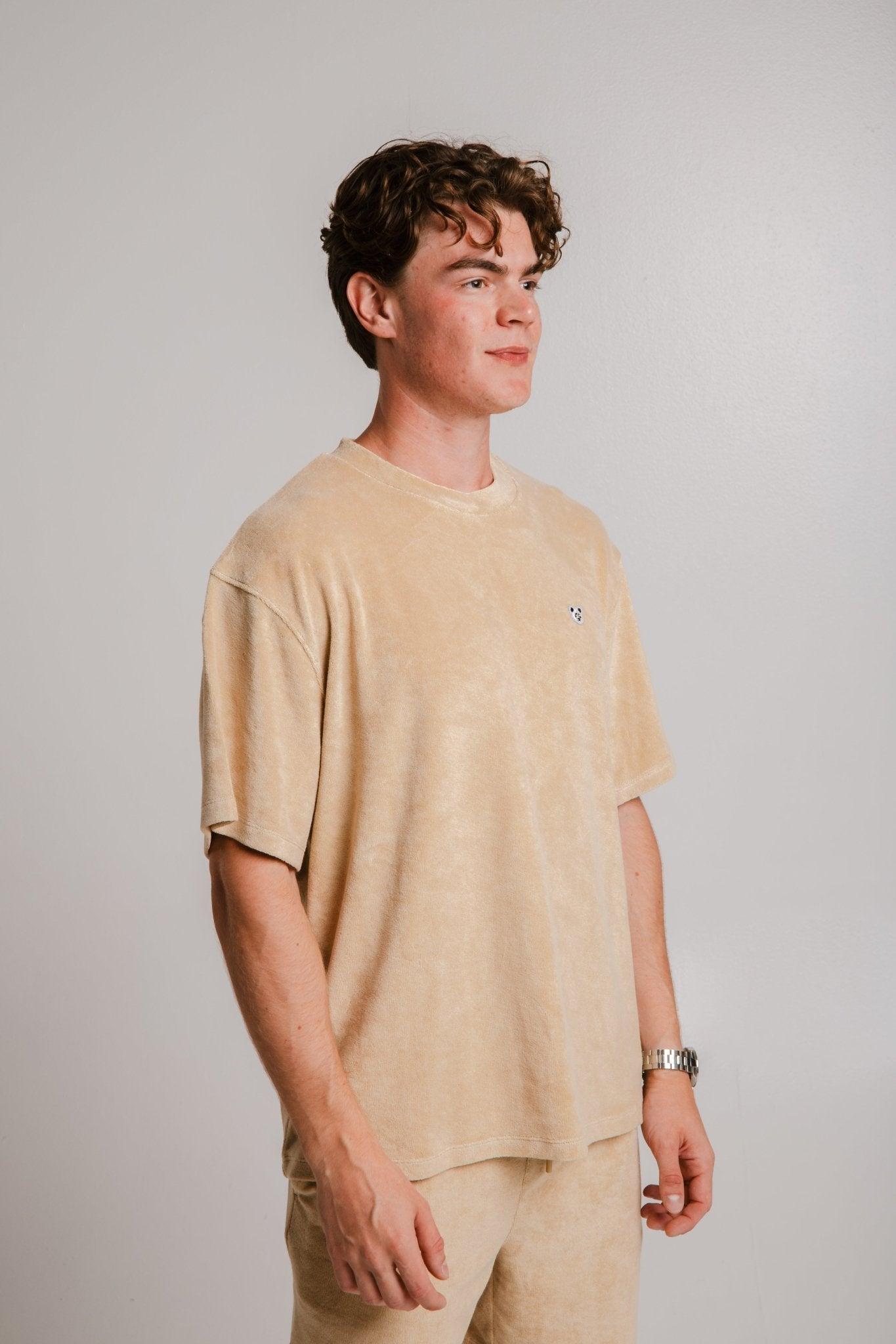 Panda Terry T-shirt - Light Brown - ROODS PROJECT