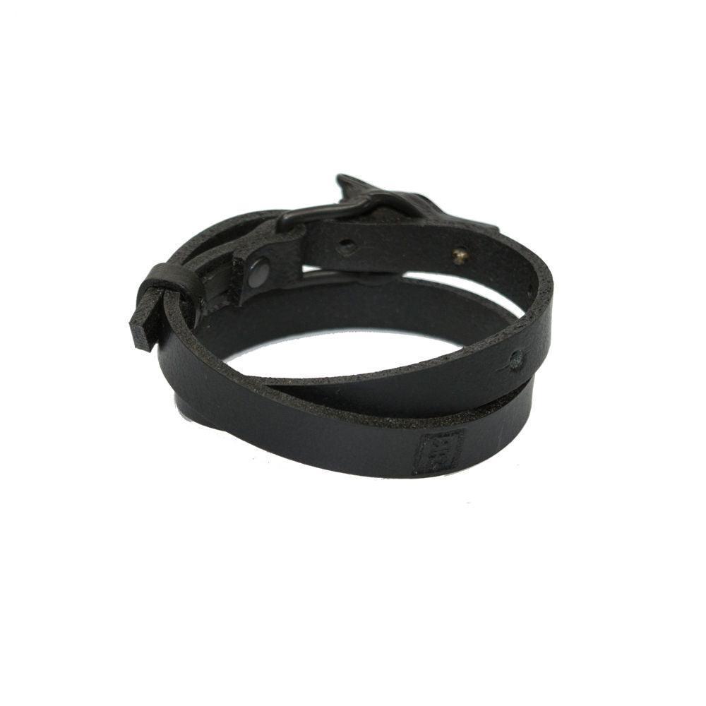 Wolf Leather Bracelet - Black Matte - ROODS PROJECT