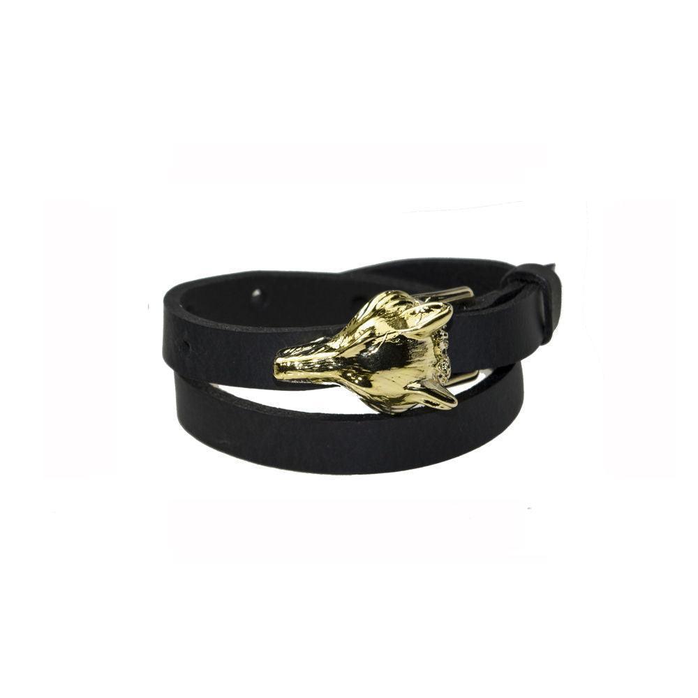 Wolf Leather Bracelet - Gold - ROODS PROJECT