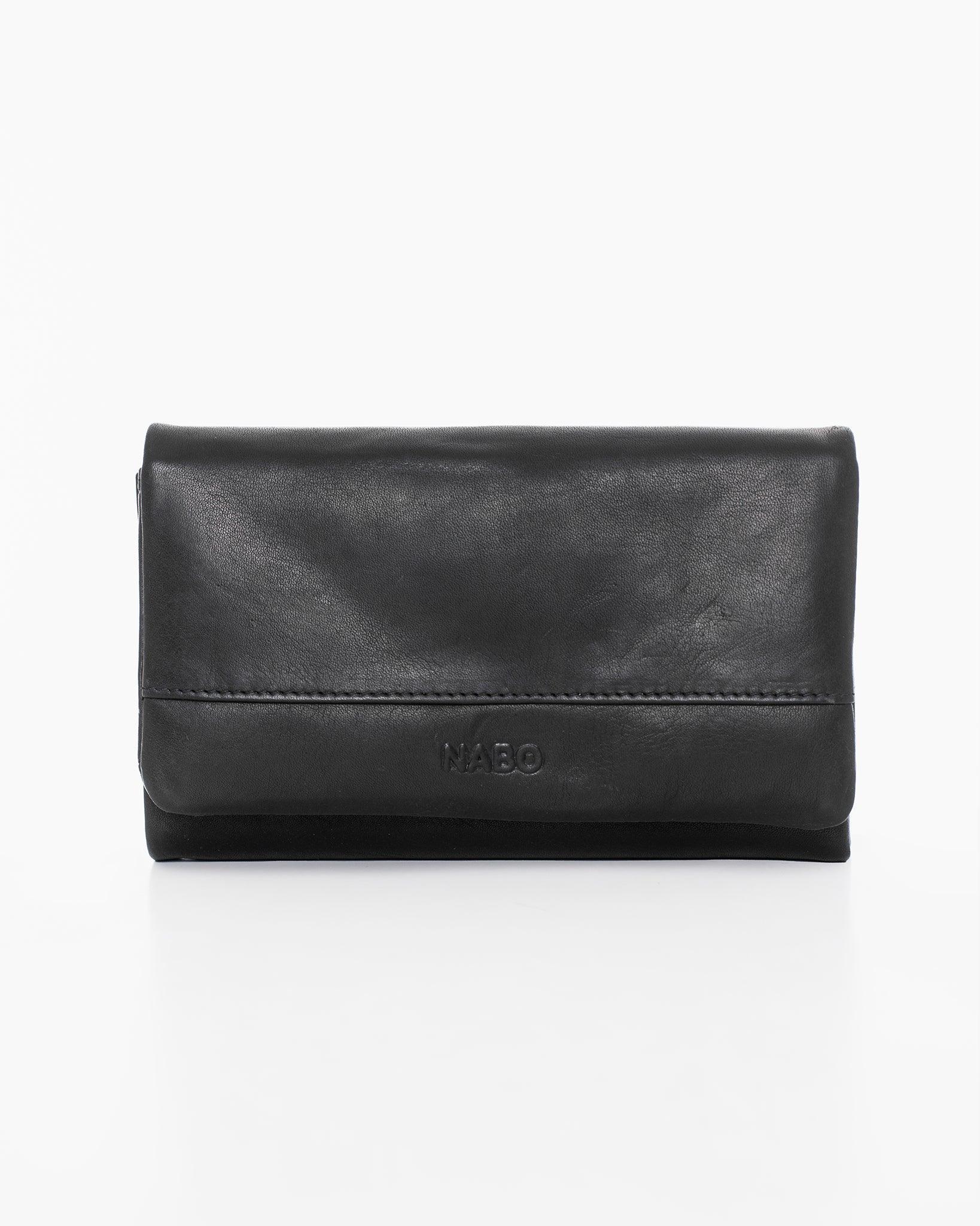 Leather Wallet NK305 (RFID-blocking) - Black - ROODS PROJECT