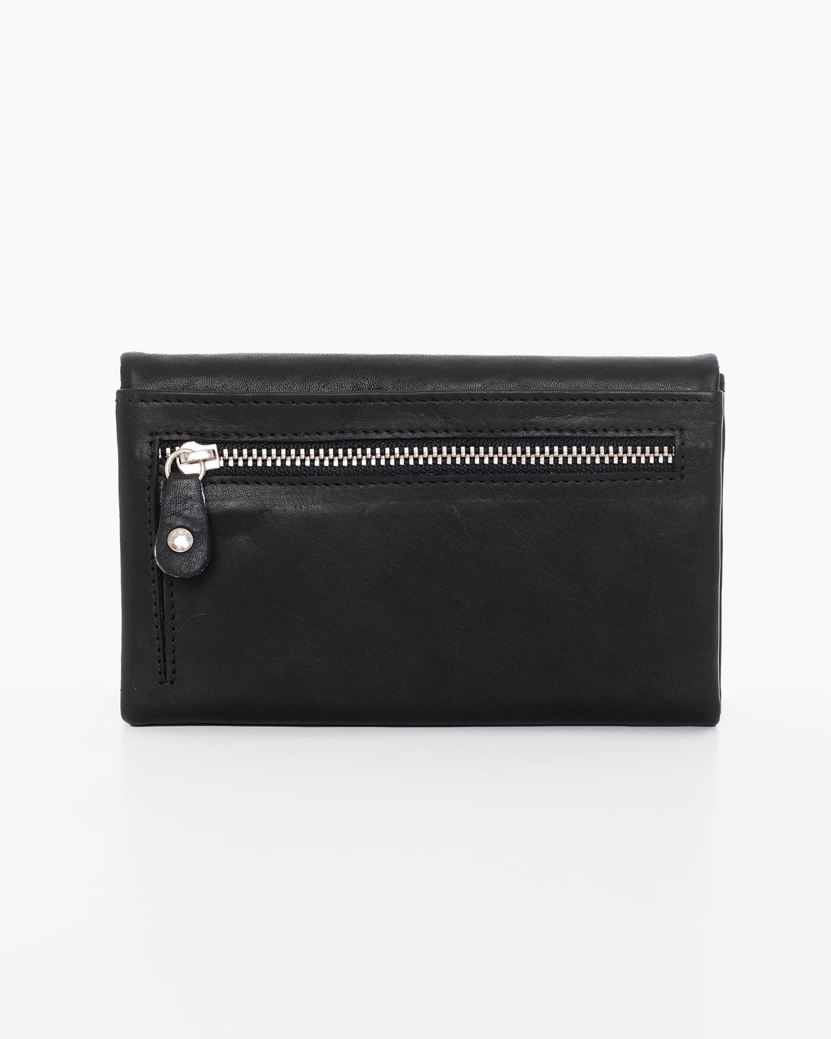 Leather Wallet NK305 (RFID-blocking) - Black - ROODS PROJECT