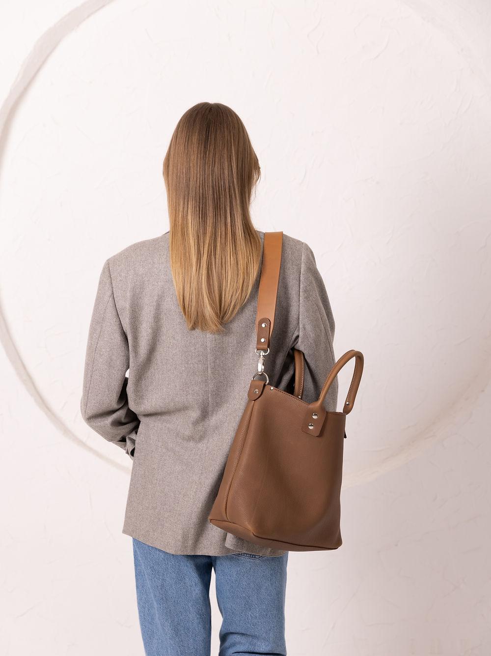 MIGLE Leather Handbag - Cappuccino