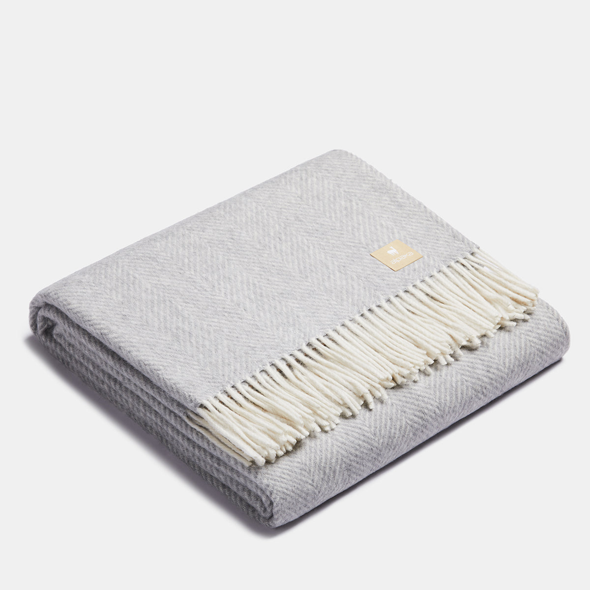 Natural Alpaca Wool Throw - Classic Fishbone - ROODS PROJECT