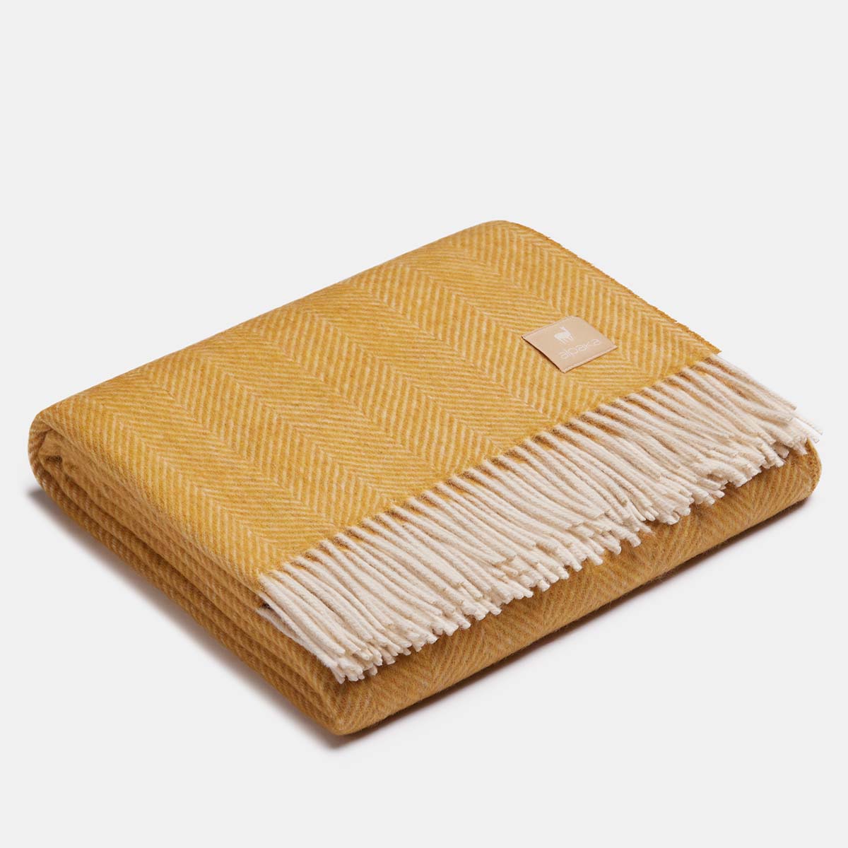 Natural Alpaca Wool Throw - Classic Fishbone - ROODS PROJECT