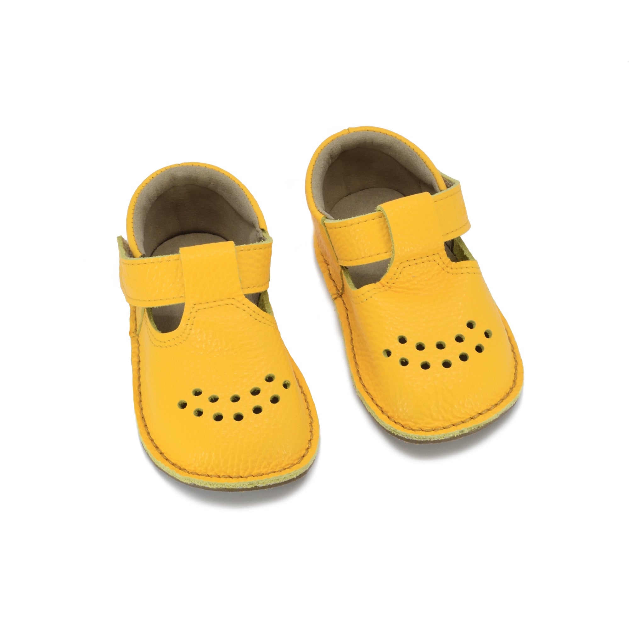 Leather Kids' Shoes Lusti - Yellow